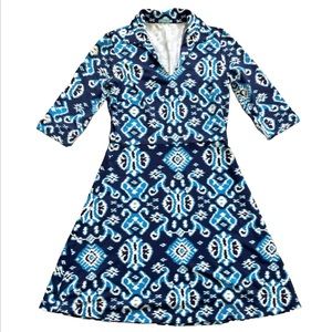 J. MCLAUGHLIN IKAT PRINT CATALINA CLOTH DRESS SIZE XS MODERN CHIC TRENDY